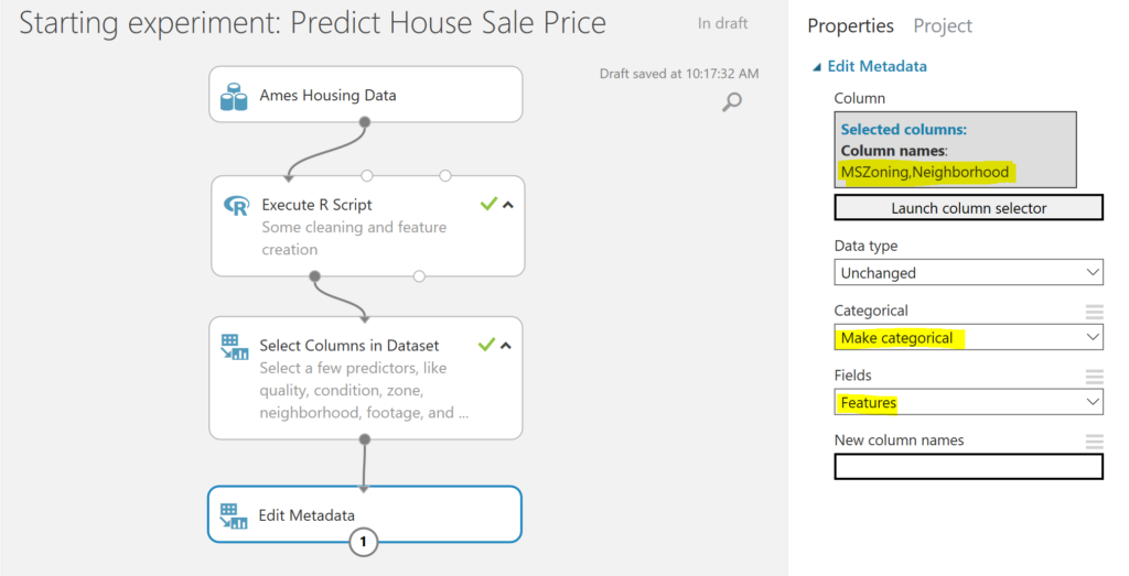 Predict House Sale Price - make categoricals