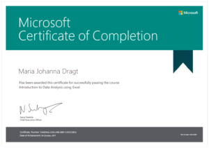 Microsoft Certificate of completion Microsoft Professional Program - Data Science Track Certificates Package